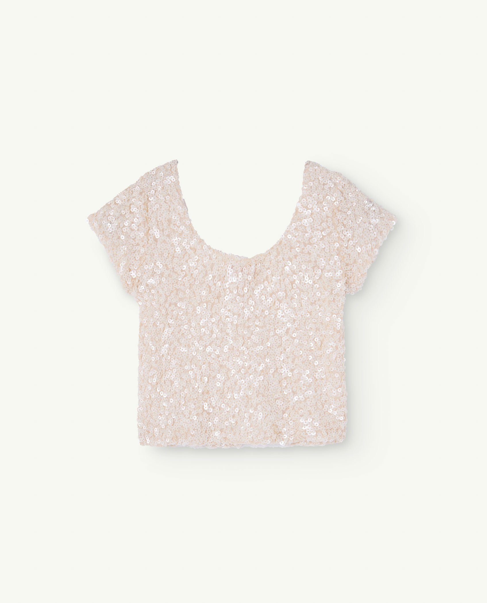 White Sequins Crayfish Crop Top PRODUCT BACK