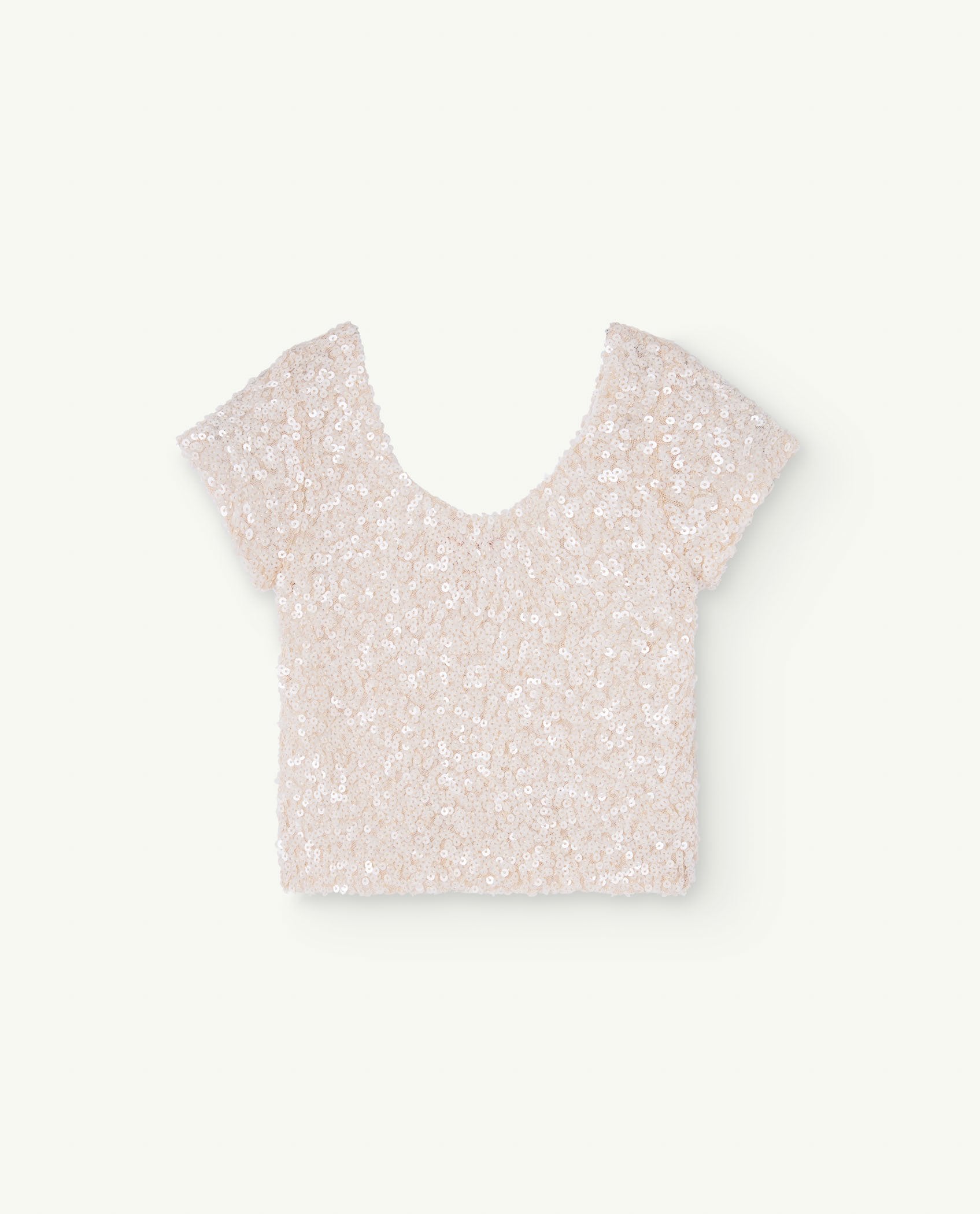 White Sequins Crayfish Crop Top PRODUCT FRONT
