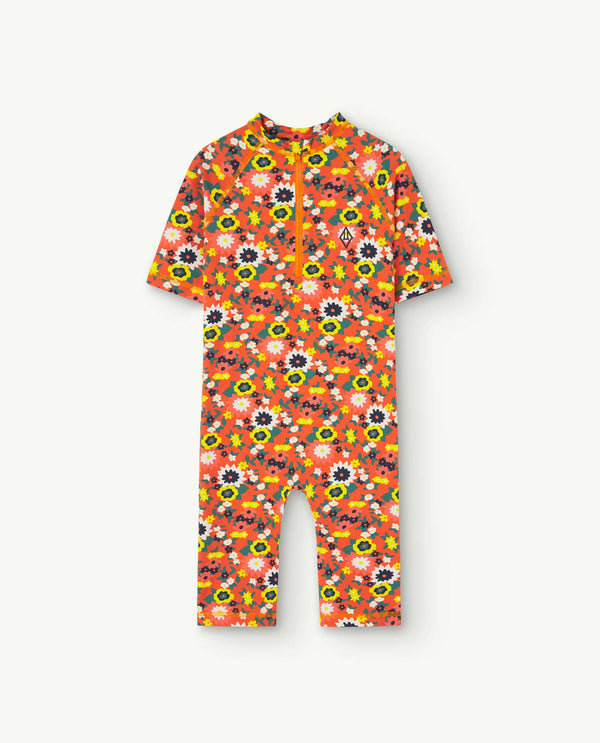 Orange Caterpillar Rash Guard Suit PRODUCT FRONT