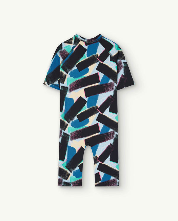 Blue Caterpillar Rash Guard Suit PRODUCT BACK
