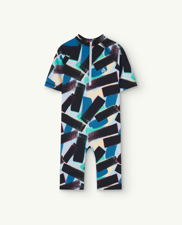 Blue Caterpillar Rash Guard Suit PRODUCT FRONT