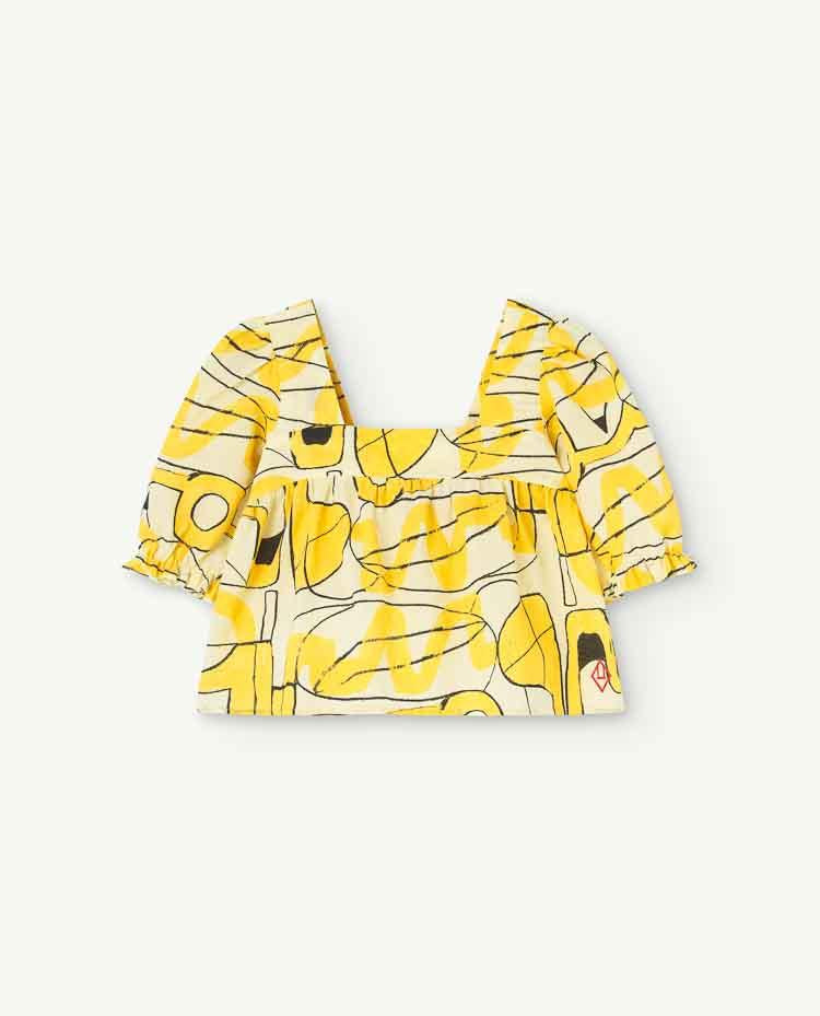 Soft Yellow Mandrill Blouse COVER
