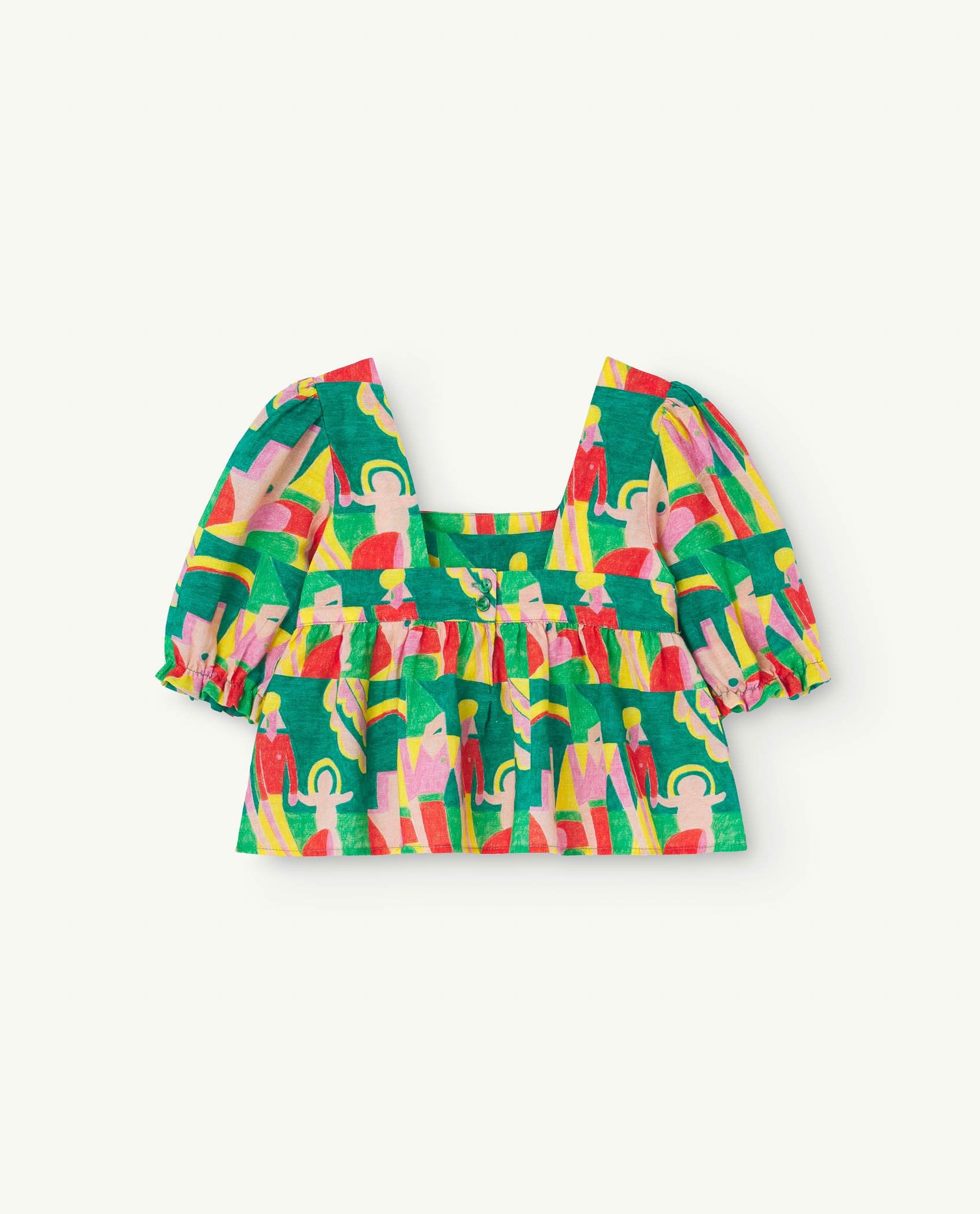 Green Mandrill Blouse PRODUCT BACK