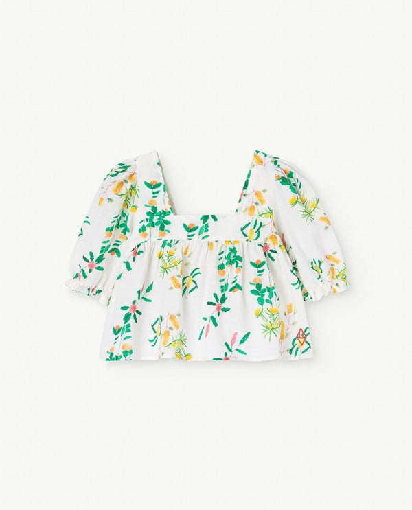 White Mandrill Blouse PRODUCT FRONT