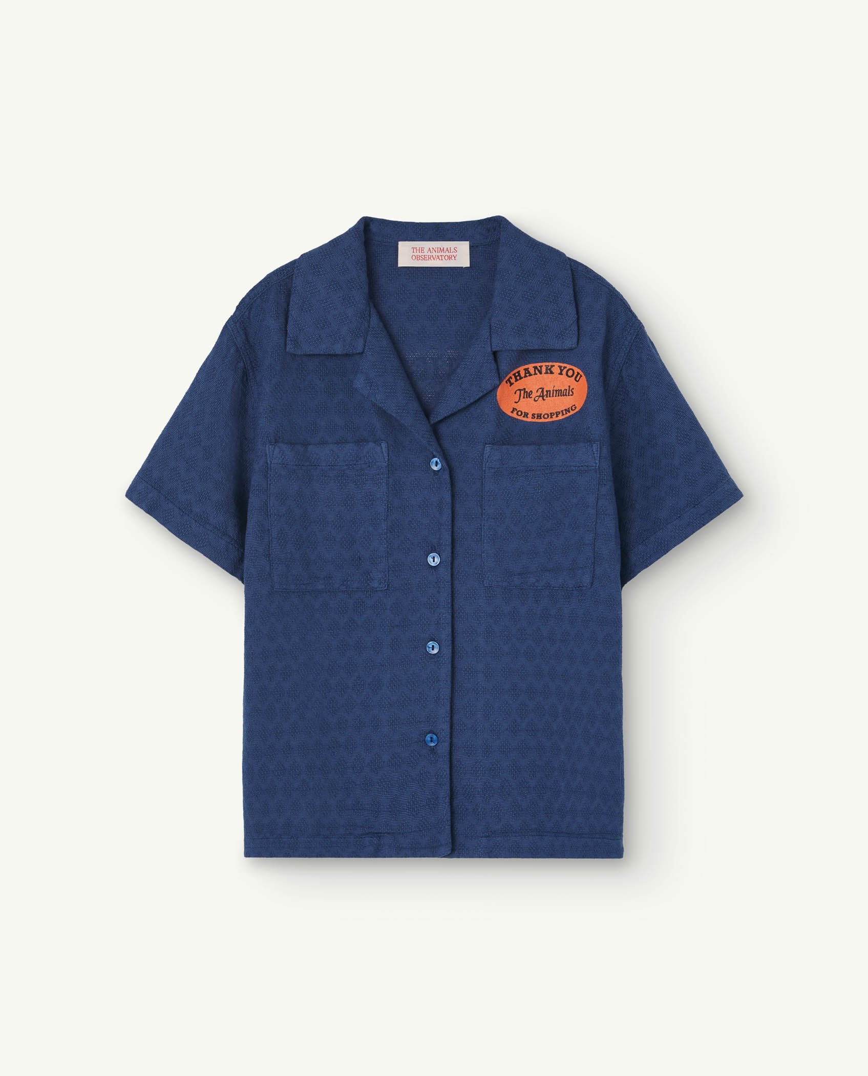 Deep Blue Kangaroo Short Sleeve Shirt PRODUCT FRONT