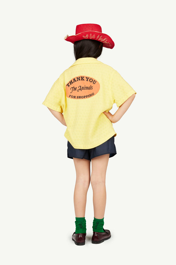 Yellow Kangaroo Short Sleeve Shirt MODEL BACK