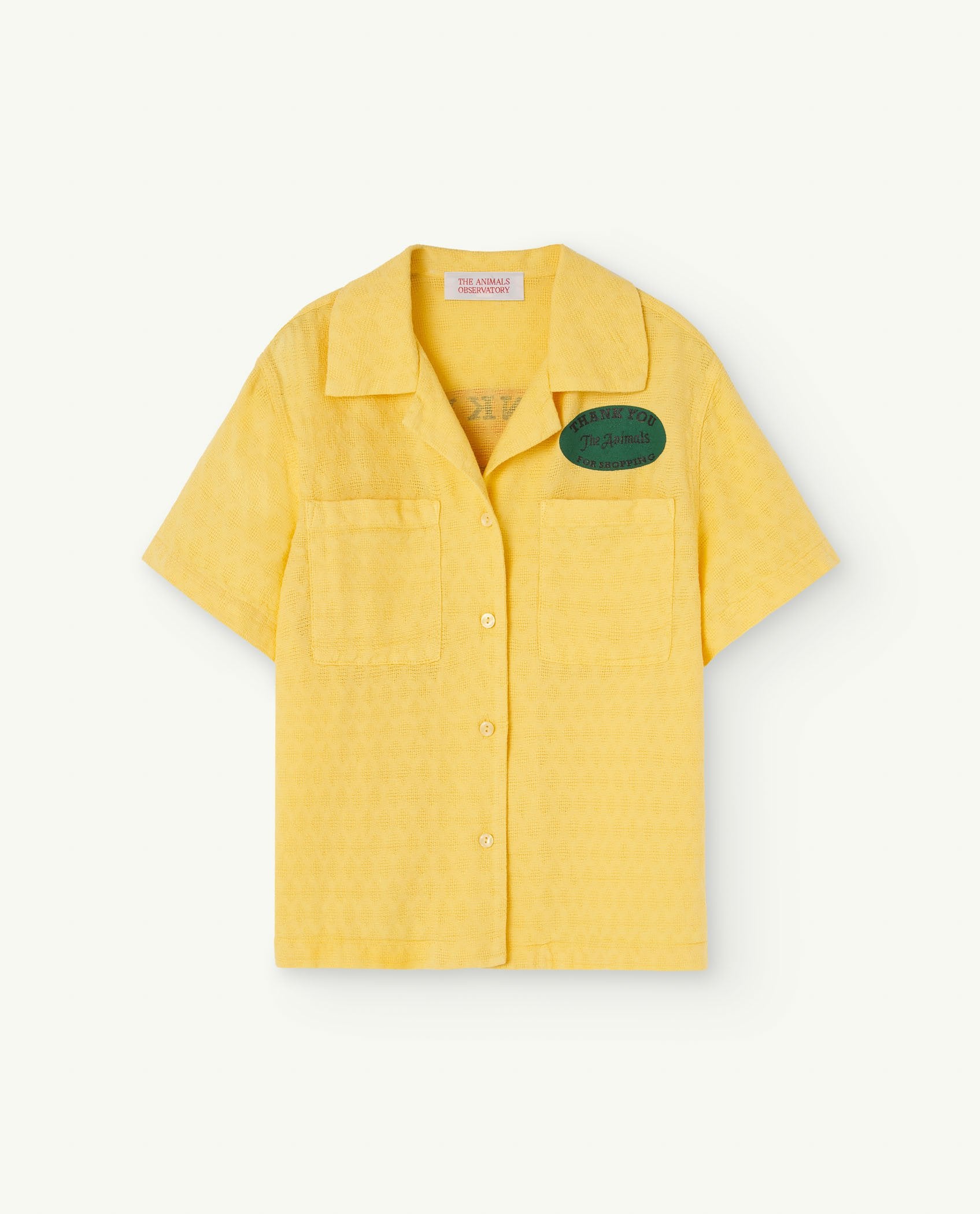 Yellow Kangaroo Short Sleeve Shirt PRODUCT FRONT