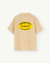 Beige Kangaroo Short Sleeve Shirt PRODUCT BACK