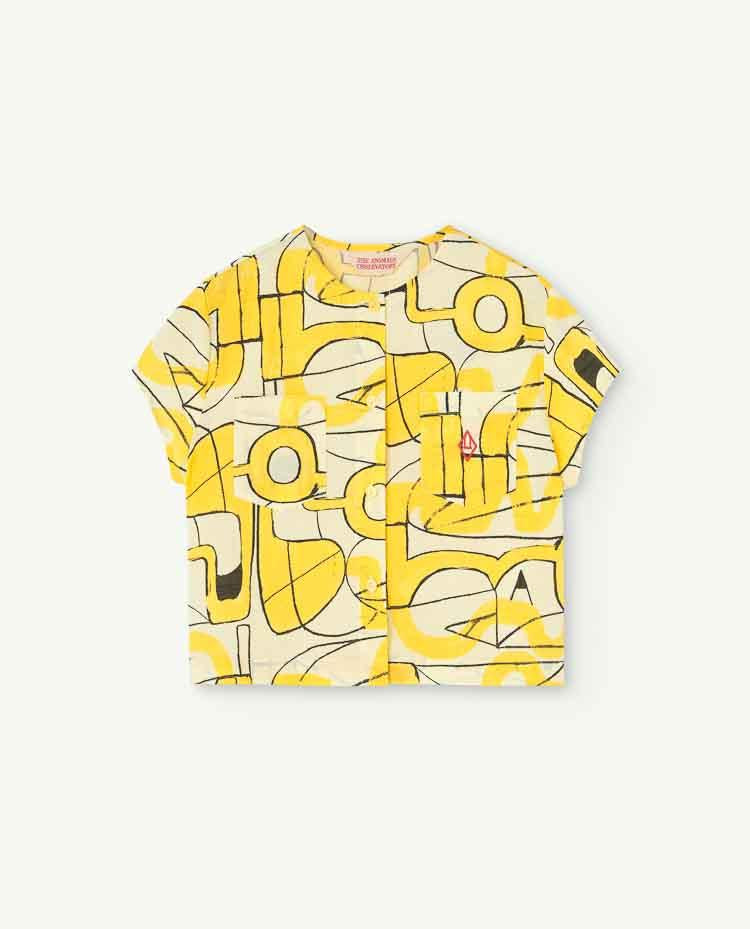 Soft Yellow Baboon Short Sleeve Shirt COVER