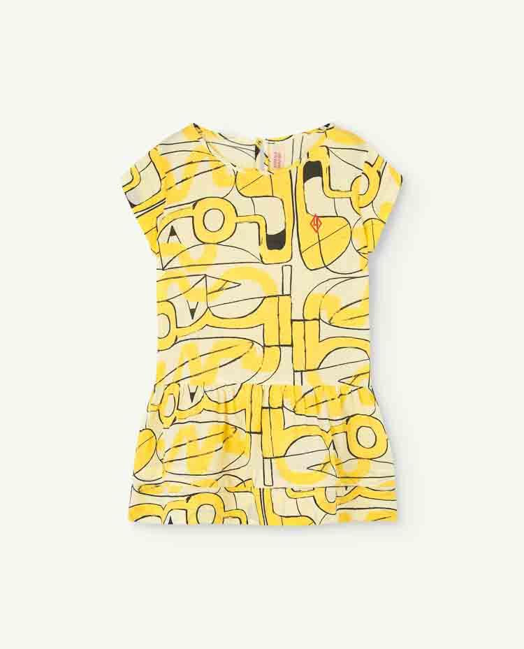 Soft Yellow Hummingbird Dress COVER