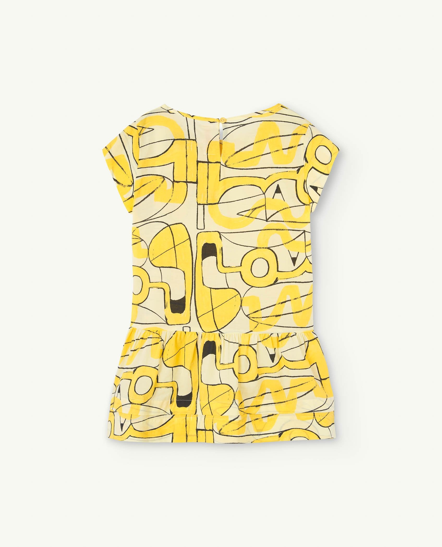 Soft Yellow Hummingbird Dress PRODUCT BACK