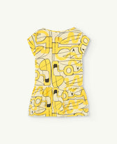 Soft Yellow Hummingbird Dress PRODUCT BACK