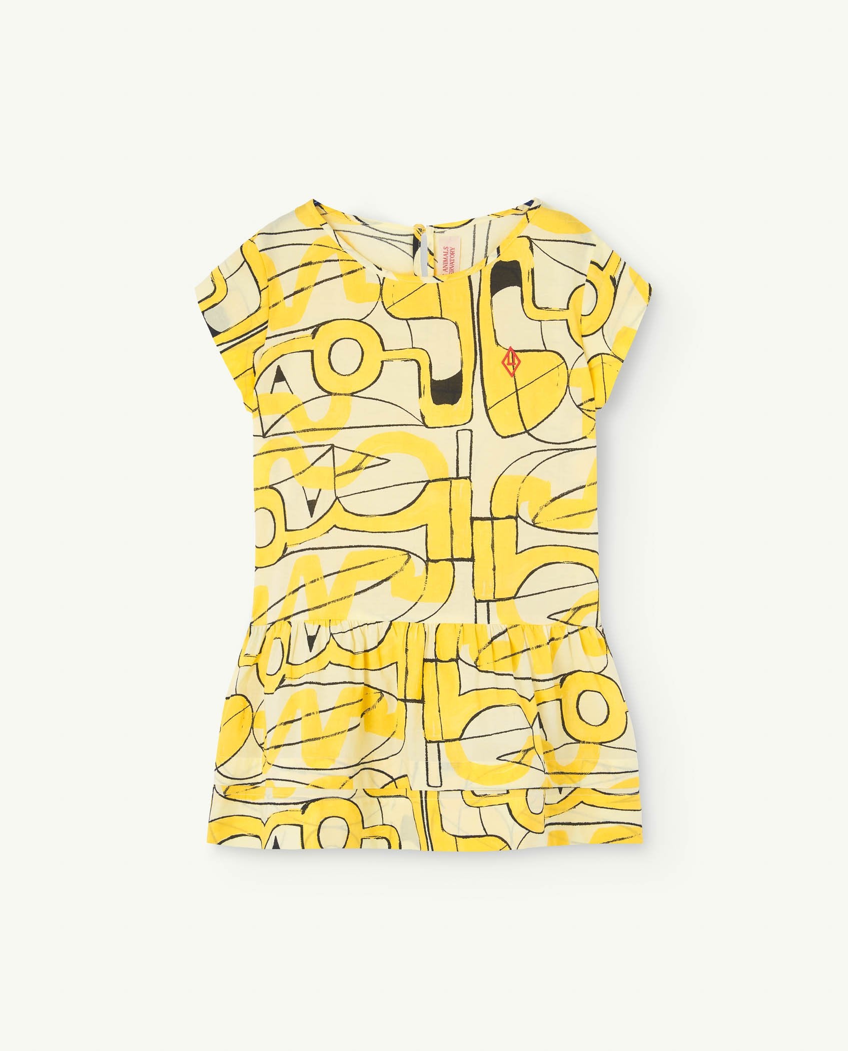 Soft Yellow Hummingbird Dress PRODUCT FRONT