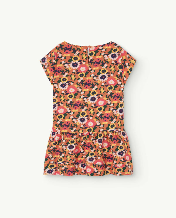 Orange Hummingbird Dress PRODUCT BACK