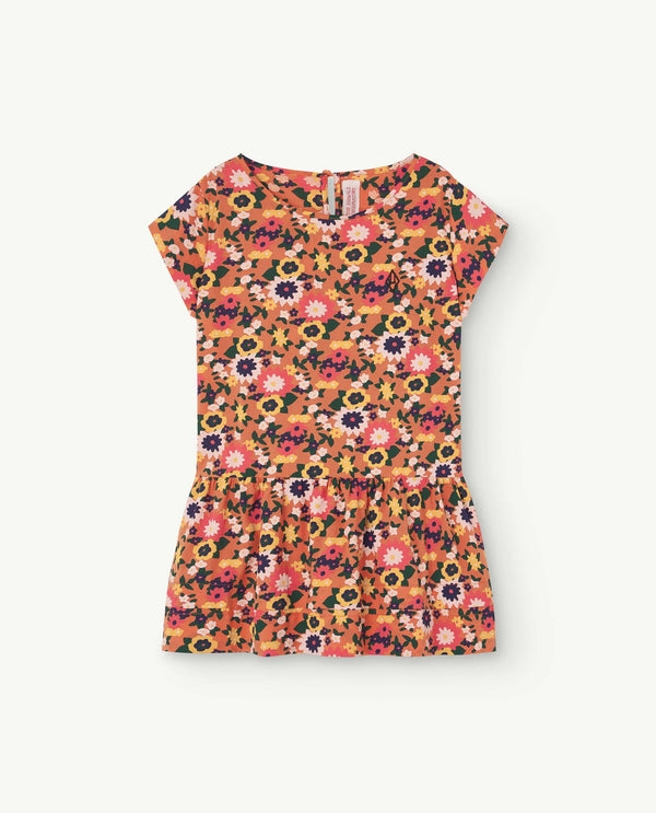 Orange Hummingbird Dress PRODUCT FRONT
