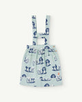 Turquoise Cow Overall Dress