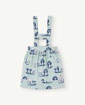 Turquoise Cow Overall Dress PRODUCT FRONT