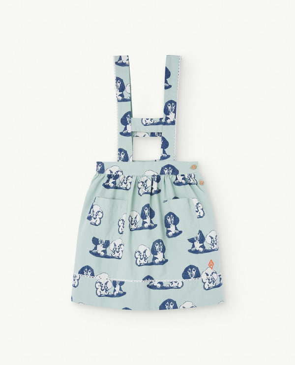 Turquoise Cow Overall Dress PRODUCT FRONT