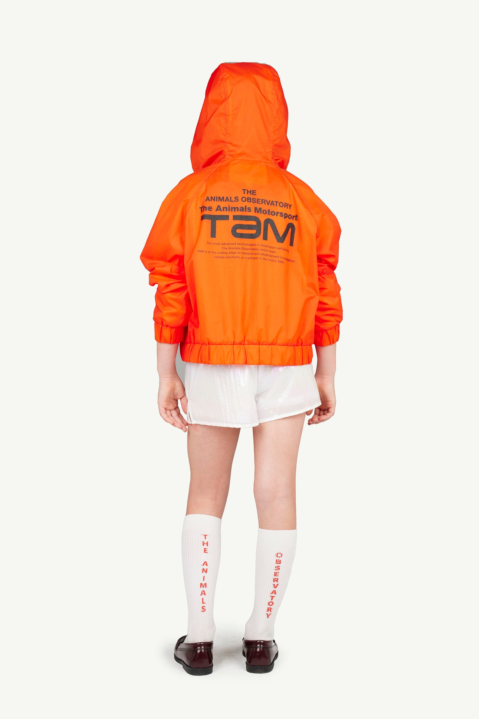 Orange Fox Track Hoodie MODEL BACK