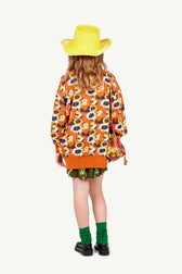 Orange Racoon Cardigan MODEL BACK