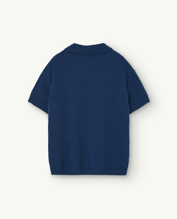 Navy Whale Short Sleeves Cardigan PRODUCT BACK