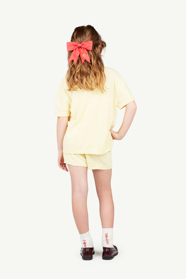 Soft Yellow Opossum Shorts MODEL BACK