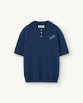 Navy Raven Knitted Polo Shirt