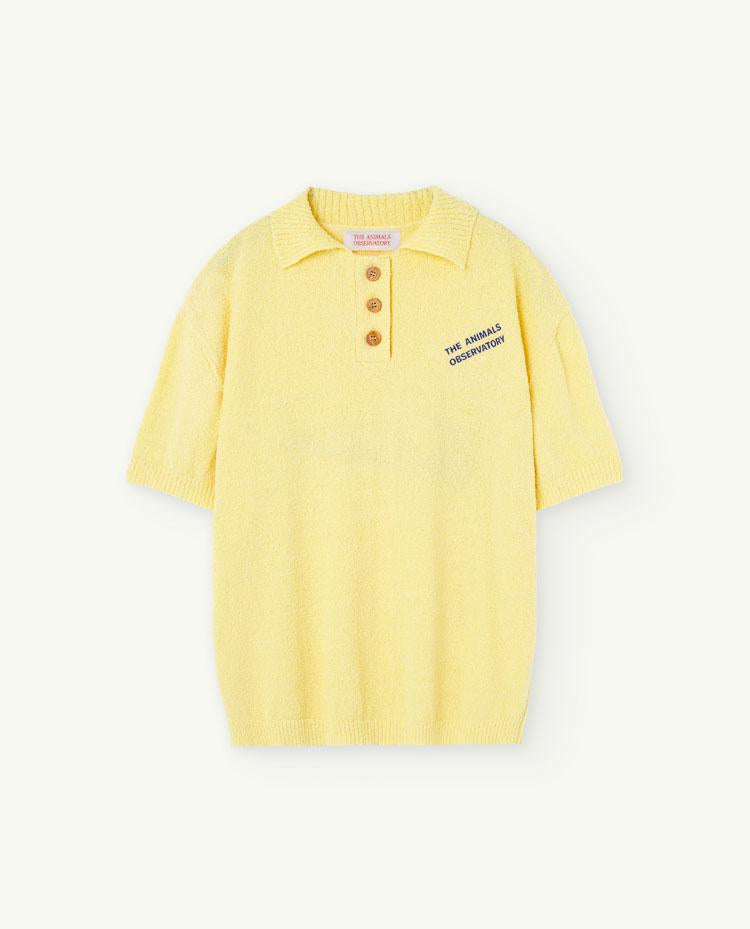 Soft Yellow Raven Knitted Polo Shirt COVER