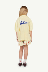 Soft Yellow Raven Knitted Polo Shirt MODEL BACK
