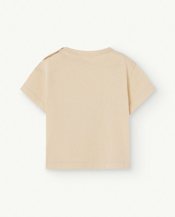 Beige Rooster Baby T-Shirt PRODUCT BACK
