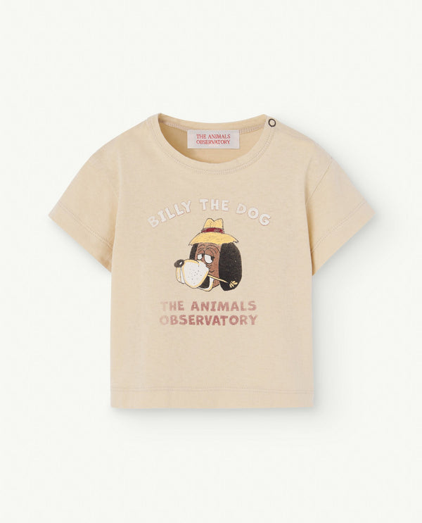 Beige Rooster Baby T-Shirt PRODUCT FRONT
