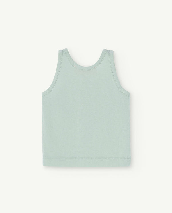 Turquoise Frog Baby Tank Top PRODUCT BACK