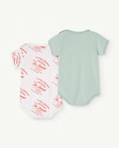 Turquoise Pack Chimpanzee Baby Bodysuit PRODUCT BACK