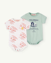 Turquoise Pack Chimpanzee Baby Bodysuit PRODUCT FRONT