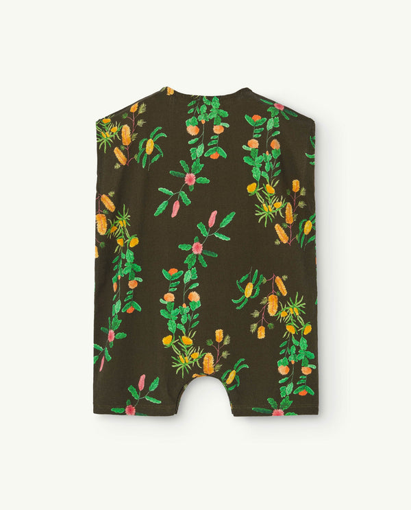 Deep Brown Goose Baby Romper PRODUCT BACK