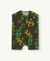 Deep Brown Goose Baby Romper PRODUCT FRONT