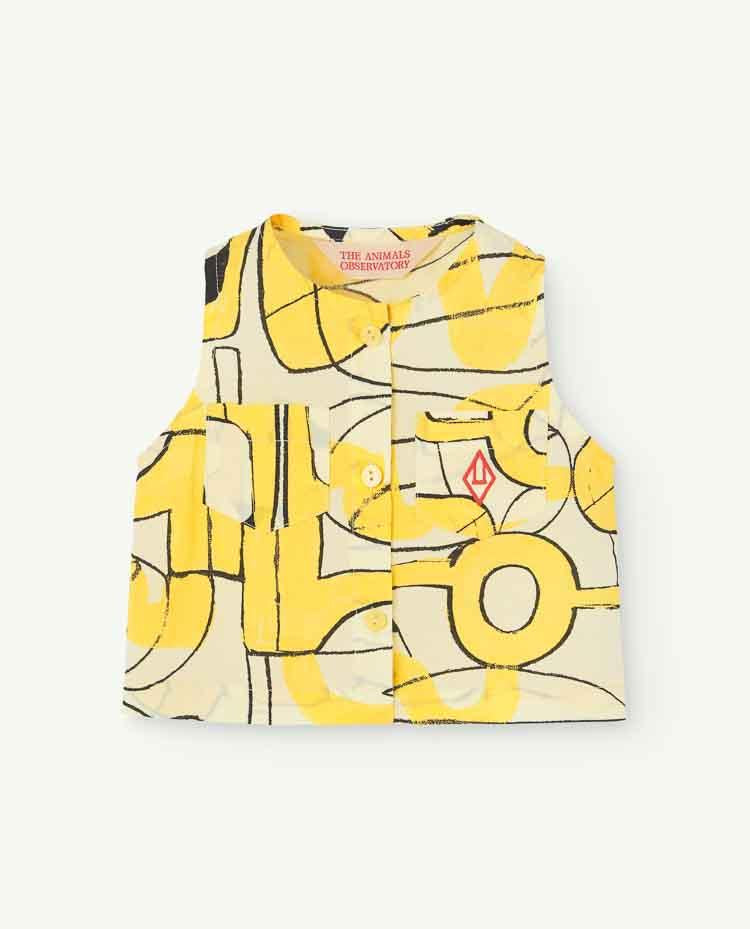 Soft Yellow Baboon Baby Sleeveless Shirt COVER