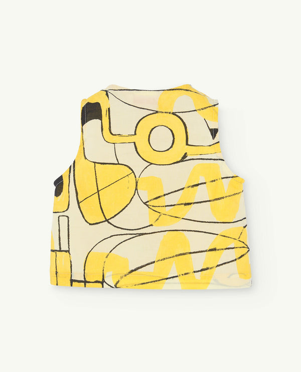 Soft Yellow Baboon Baby Sleeveless Shirt PRODUCT BACK