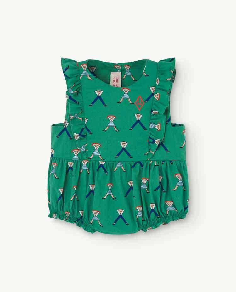 Green Meerkat Baby Romper COVER