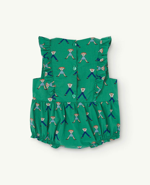 Green Meerkat Baby Romper PRODUCT BACK