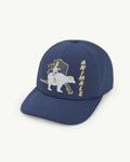 Navy Elastic Hamster Cap