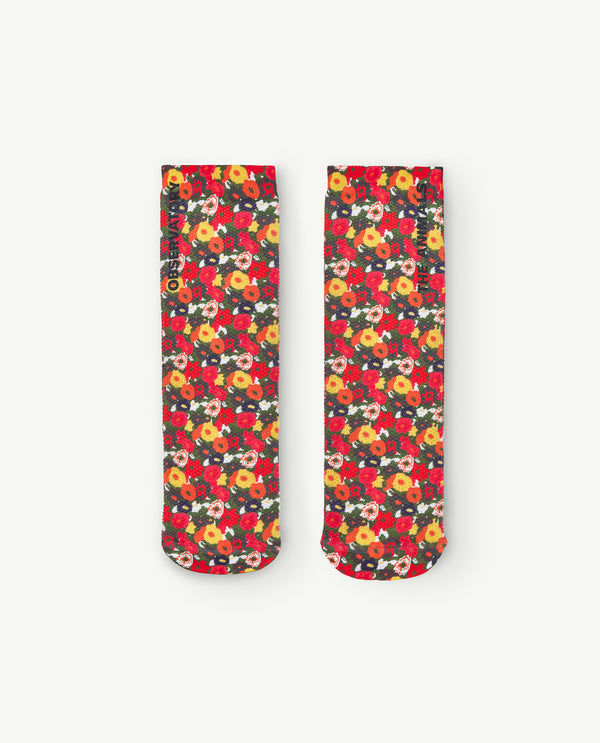 Image of floral printed socks for kids.