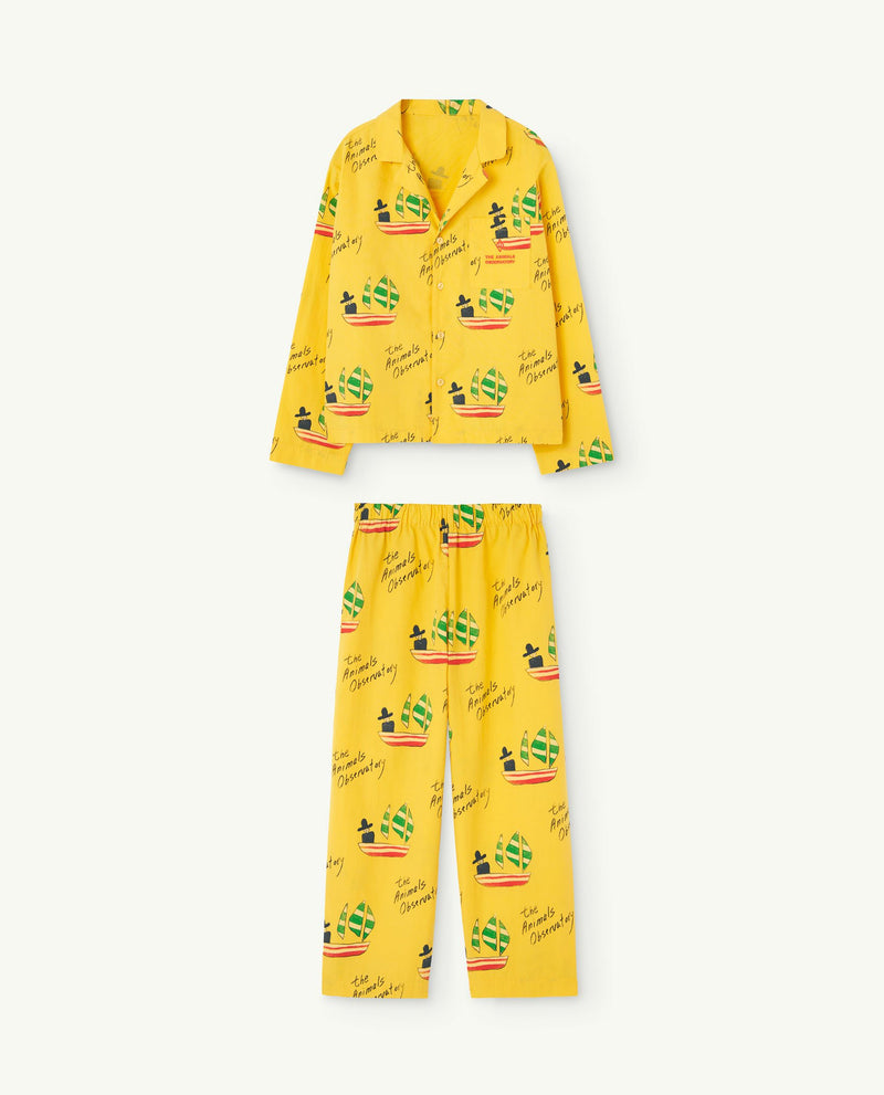 Yellow Andromeda Kids Pajamas PRODUCT FRONT