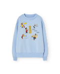 Soft Blue Comic Bear Sweatshirt