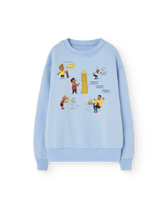 Soft Blue Comic Bear Sweatshirt PRODUCT FRONT