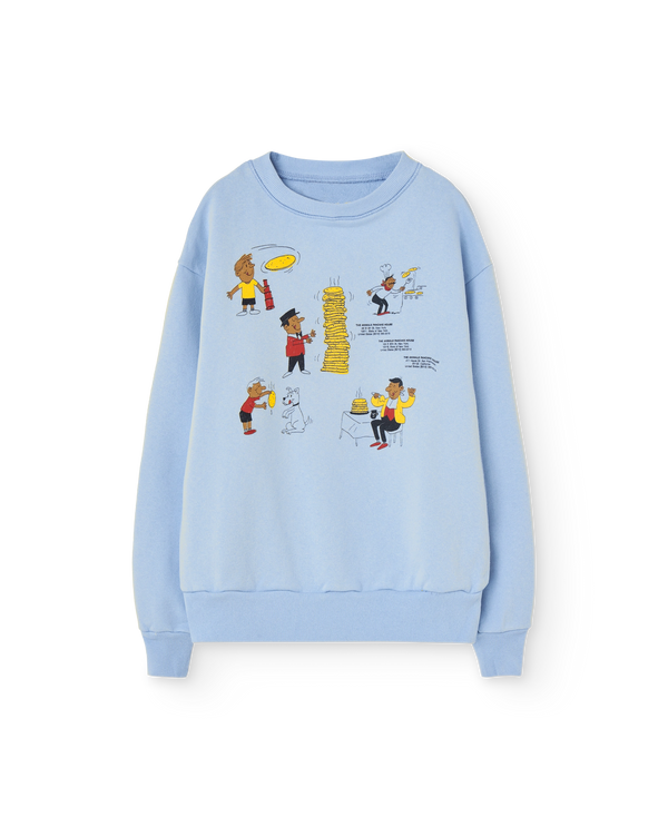 Soft Blue Comic Bear Sweatshirt PRODUCT FRONT