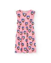 Pink Shield Jersey Marten Midi Dress PRODUCT FRONT
