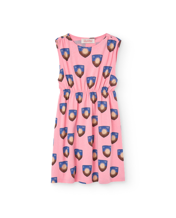 Pink Shield Jersey Marten Midi Dress PRODUCT FRONT