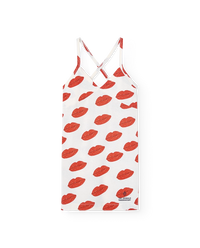 White Kissing Otter Mini Dress COVER