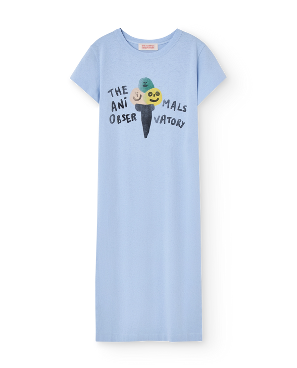 Soft Blue Icecream Gorilla Maxi Dress PRODUCT FRONT